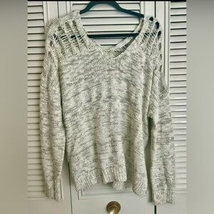 Lush V-Neck Sweater in Cream
